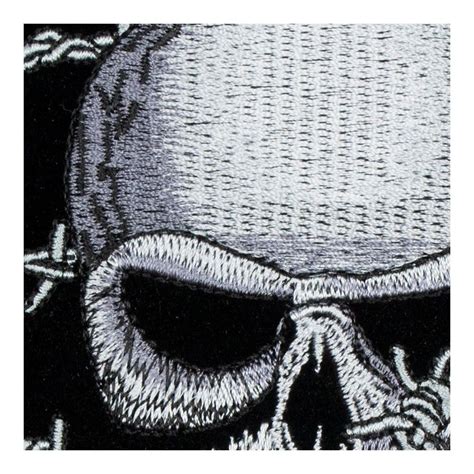 Skulls Crossbones Barbed Wire Patch Skull Back Patches Ebay