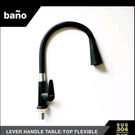 Jual Kran Angsa Terompet Bano Hitam Kran Kitchen Sink Terompet Shopee