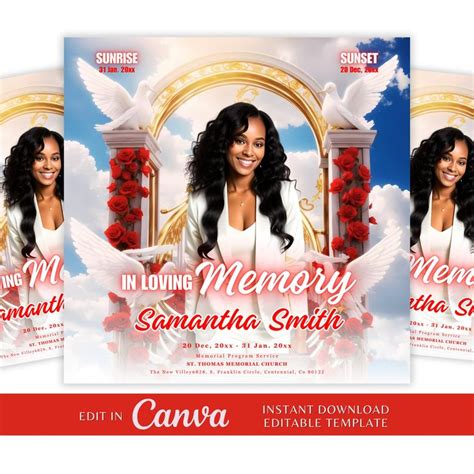 Memorial Funeral Announcement Flyer Funeral Announcement Template