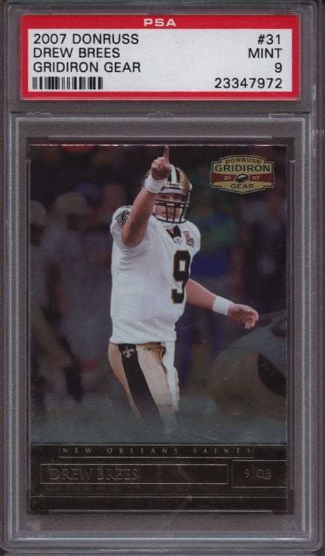 Donruss Gridiron Gear Drew Brees Psa Mint Saints Ebay