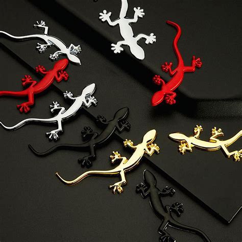 Pc Reflective Car Metal Truck Sticker Lizard Gecko Decal Badge Emblem