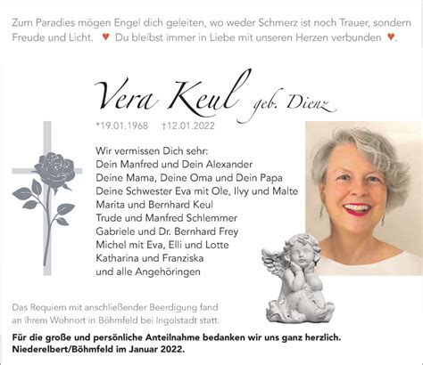 Traueranzeigen Von Vera Keul Rz Trauer De