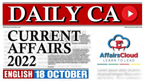 Current Affairs 18 October 2022 English By Vikas Affairscloud For