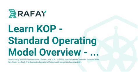 Learn Kop Standard Operating Model Overview Upstream Kubernetes For