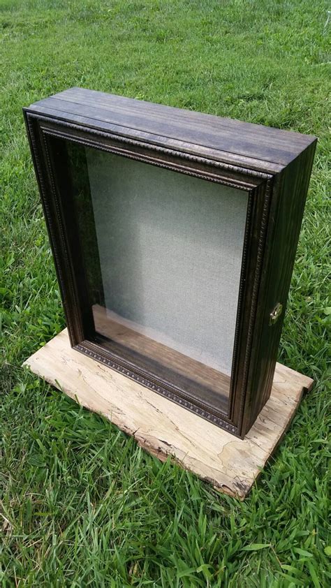 Extra Large Size Wooden Shadow Box Display Case With Hinged