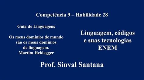 Enem Linguagens C Digos E Suas Tecnologias Compet Ncia Habilidade