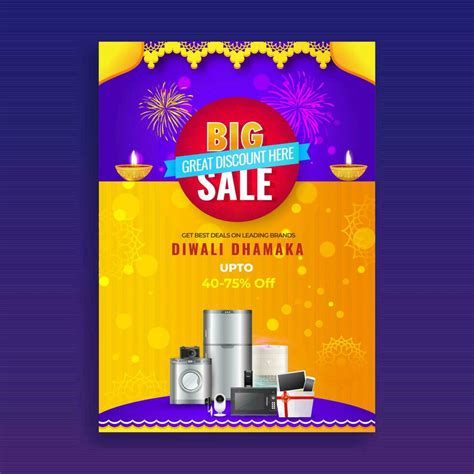 Big Sale Template Or Flyer Design With Home Appliances And Discount