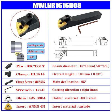 Pcs Cnc Lathe Excircle Indexable Carbide Turning Tool Holder Bit Set