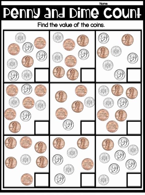 Adding Dimes And Pennies Worksheet