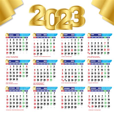 Gambar Kalender Versi Indonesia Kalender 2023 Indonesia PNG Dan