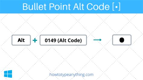 Bullet Point Alt Code How To Type • On Any Keyboard How To Type Anything