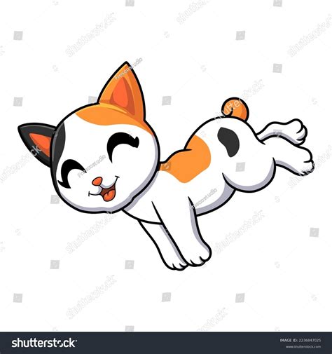 Cute Japanese Bobtail Cat Cartoon Royalty Free Stock Vector