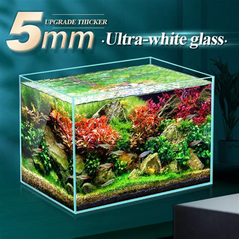 Yee Ultra White Glass Fish Tank Hdpe Aquarium Goldfish Bowl For All