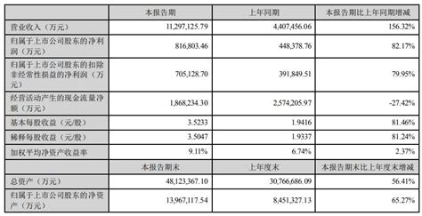 宁德时代：上半年实现净利润8168亿元 同比增长8217 东方财富网