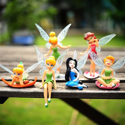 6pcs Tinker Bell Fairies Princess Figures Cake Topper Secret Wing T