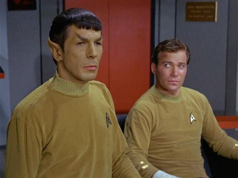 Kirk And Spock On The Bridge Of The Starship Enterprise In Star Trek