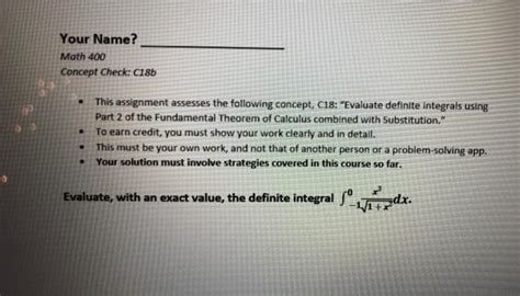 Solved Your Name Math 400 Concept Check C18b This Chegg