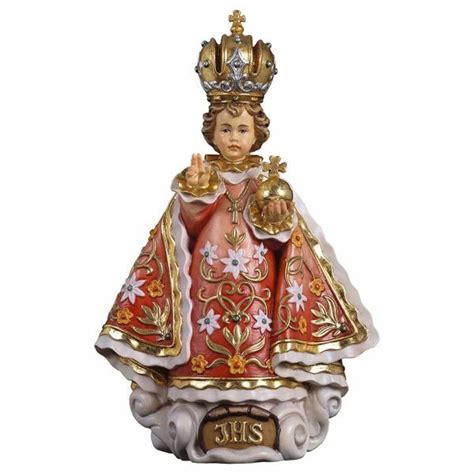 Infant Jesus Of Prague Red Cm 30 118 Inch Wooden Statue Painted With