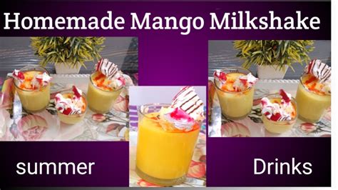 Summer 🌞 Mango Milkshakes Easy To Make 🥭🥭🥭🥛🥛🥛recipes Youtube