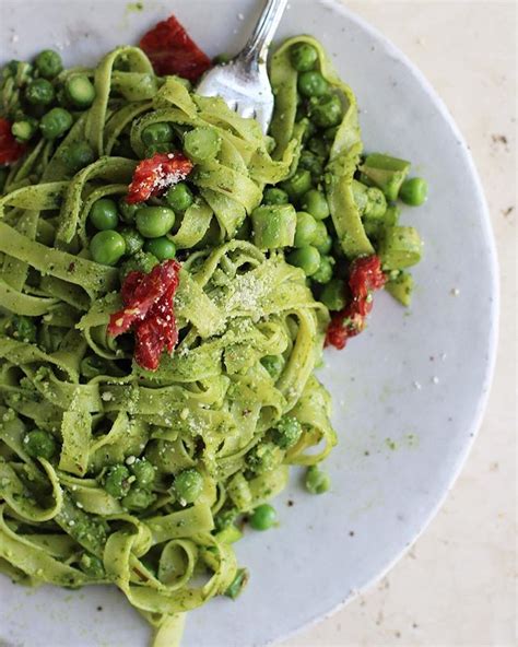 Spinach Pesto Pasta With Peas Recipe The Feedfeed