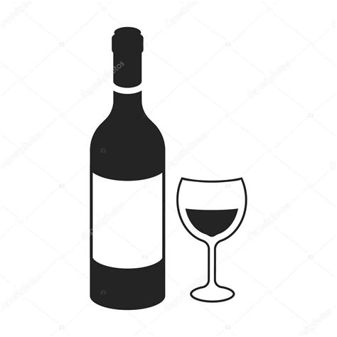 Red Wine Icon In Black Style Isolated On White Background Alcohol Symbol Stock Vector