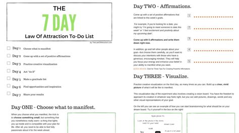 7 Free Law Of Attraction Pdf Worksheets To Download And Print