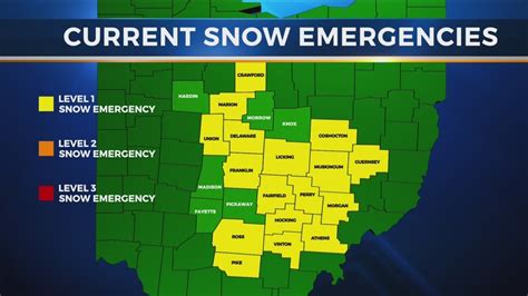 Map Of Ohio Counties Snow Emergency Levels | Maps Of Ohio