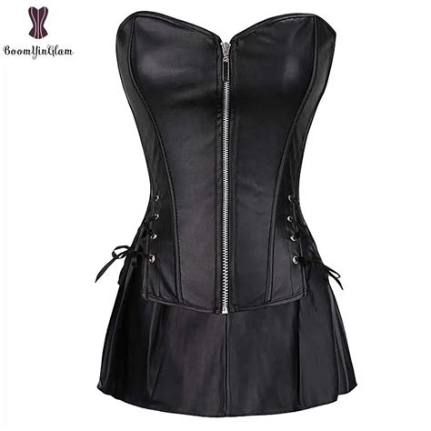 Corset Dress Suit Women Faux Leather Corsets Plus Size 6xl Synthetic