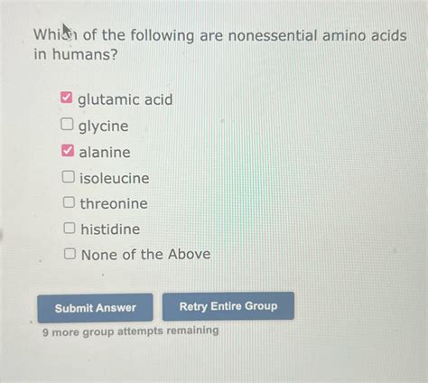 Which Of The Following Are Nonessential Amino Acids In Humans