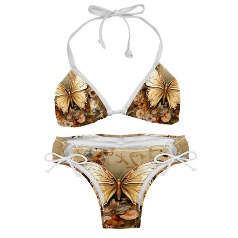 Butterfly Fission Diagram Detachable Sponge Adjustable Strap Bikini Set