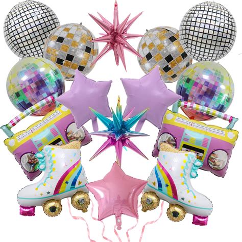 Finypa Lot de 15 ballons arc en ciel en aluminium motif étoile