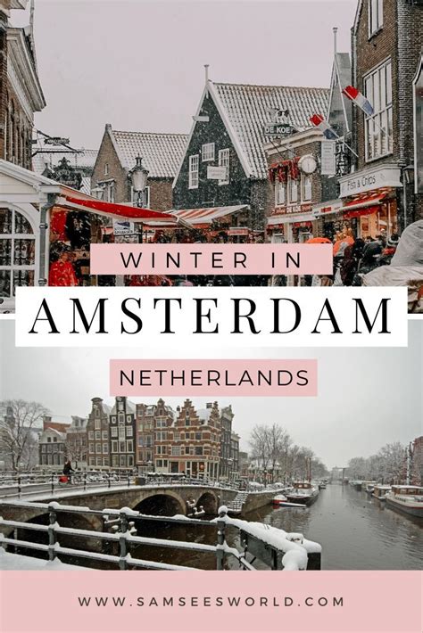 Winter In Amsterdam With Text Overlay