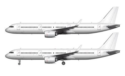 All White Airbus A321 NEO with Pratt & Whitney Engines template ...