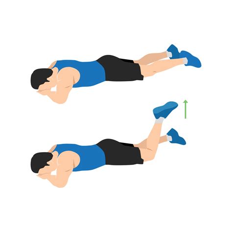 Man Doing Prone Or Lying Knee Bends Exercise Flat Vector 22945811