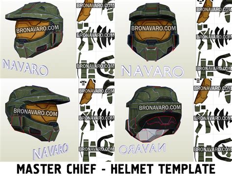 Master Chief Helmet (Foam Template) | Halo 3 Spartan Helmet Pepakura ...