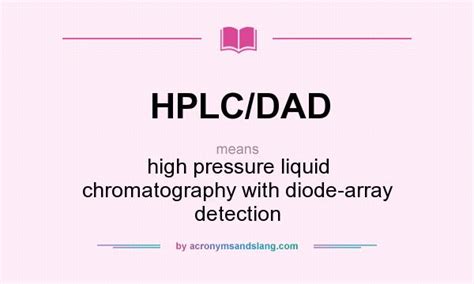 HPLC/DAD - high pressure liquid chromatography with diode-array detection in Undefined by ...