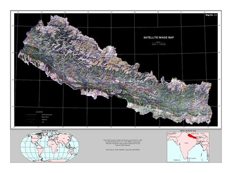 Large satellite map of Nepal | Nepal | Asia | Mapsland | Maps of the World