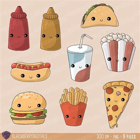 Kawaii Junk Food Clipart Junk Food Clip Art Kawaii Clipart Cute Fast