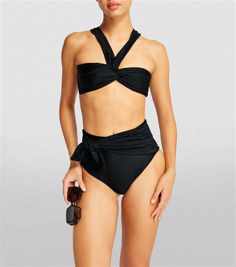 PatBO Black Off The Shoulder Bikini Top Harrods UK