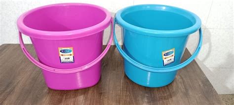 Pink And Sky Blue Ltr Plastic Bucket For Home With Handle At Rs