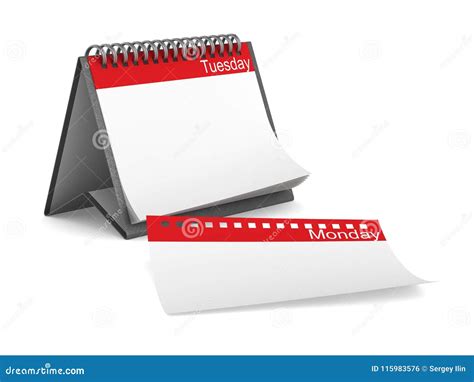 Calendar For Tuesday On White Background. Isolated 3D Illustration ...