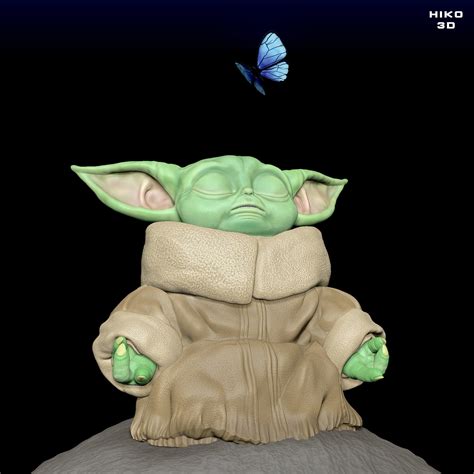 Baby Yoda Meditation Grogu The Child The Mandalorian 3d Model 3d