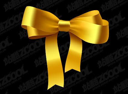 Gold Ribbon Bow Vector for Free Download | FreeImages