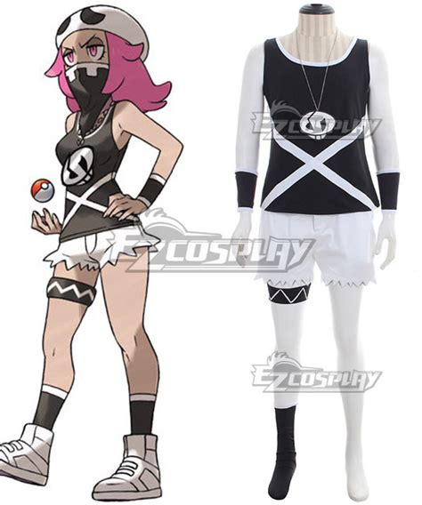 PM Sun and Moon Team Skull Grunts Female Cosplay Costume