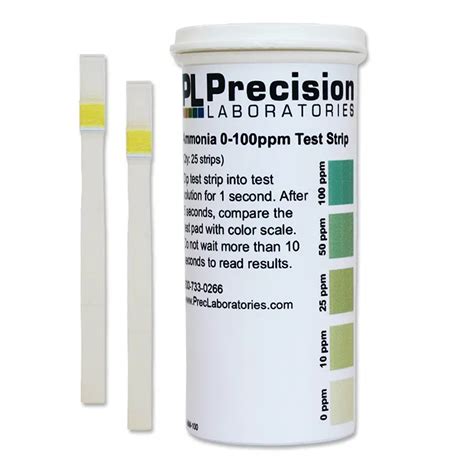 Ammonia Test Strips 0 100ppm 25 Strips SimplexHealth