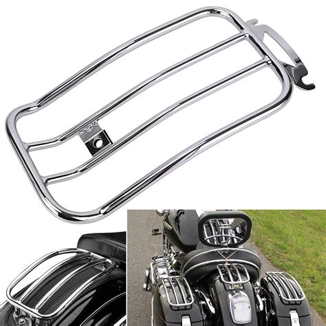 Chrome Solo Seat Luggage Rear Fender Rack For Harley Touring Electra