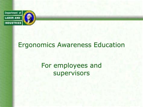 Ppt Ergonomics Awareness Education Powerpoint Presentation Free Download Id1041219