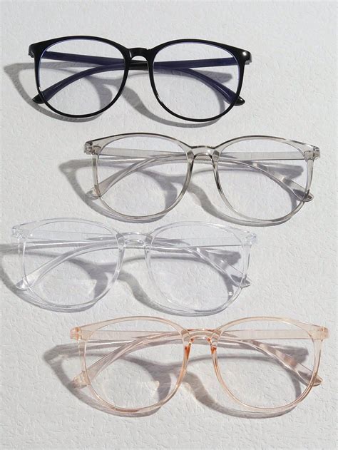 4pairs Women Round Frame Casual Eyeglasses For Daily Life Glasses Frames Trendy Classy