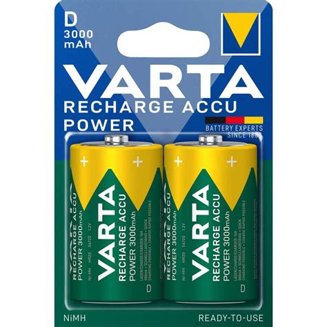 Piles Rechargeables D HR20 3000mAh Varta Accu Par 2 Bestpiles