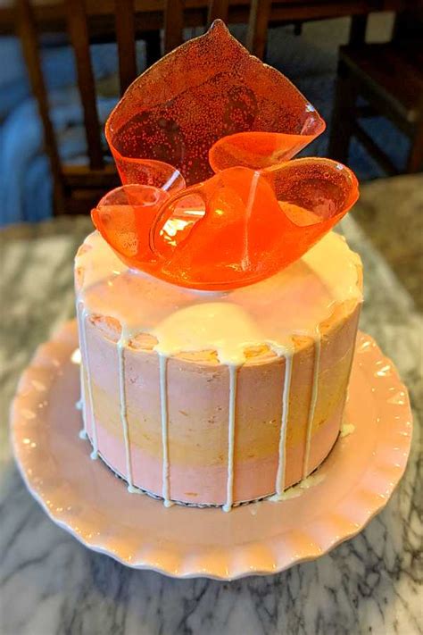 Tequila Sunrise Cake With An Isomalt Sail Bakes And Blunders